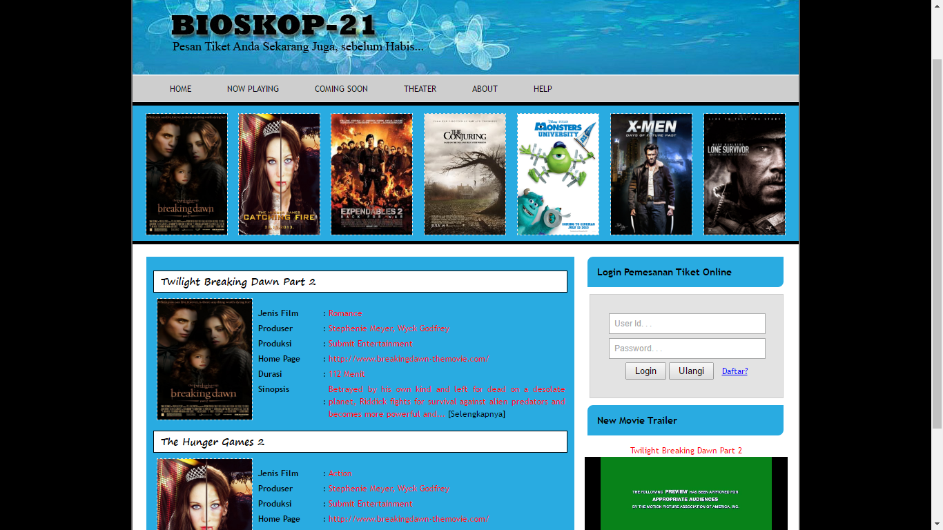 Source Code PHP Aplikasi Booking Tiket Bioskop Berbasis Web free