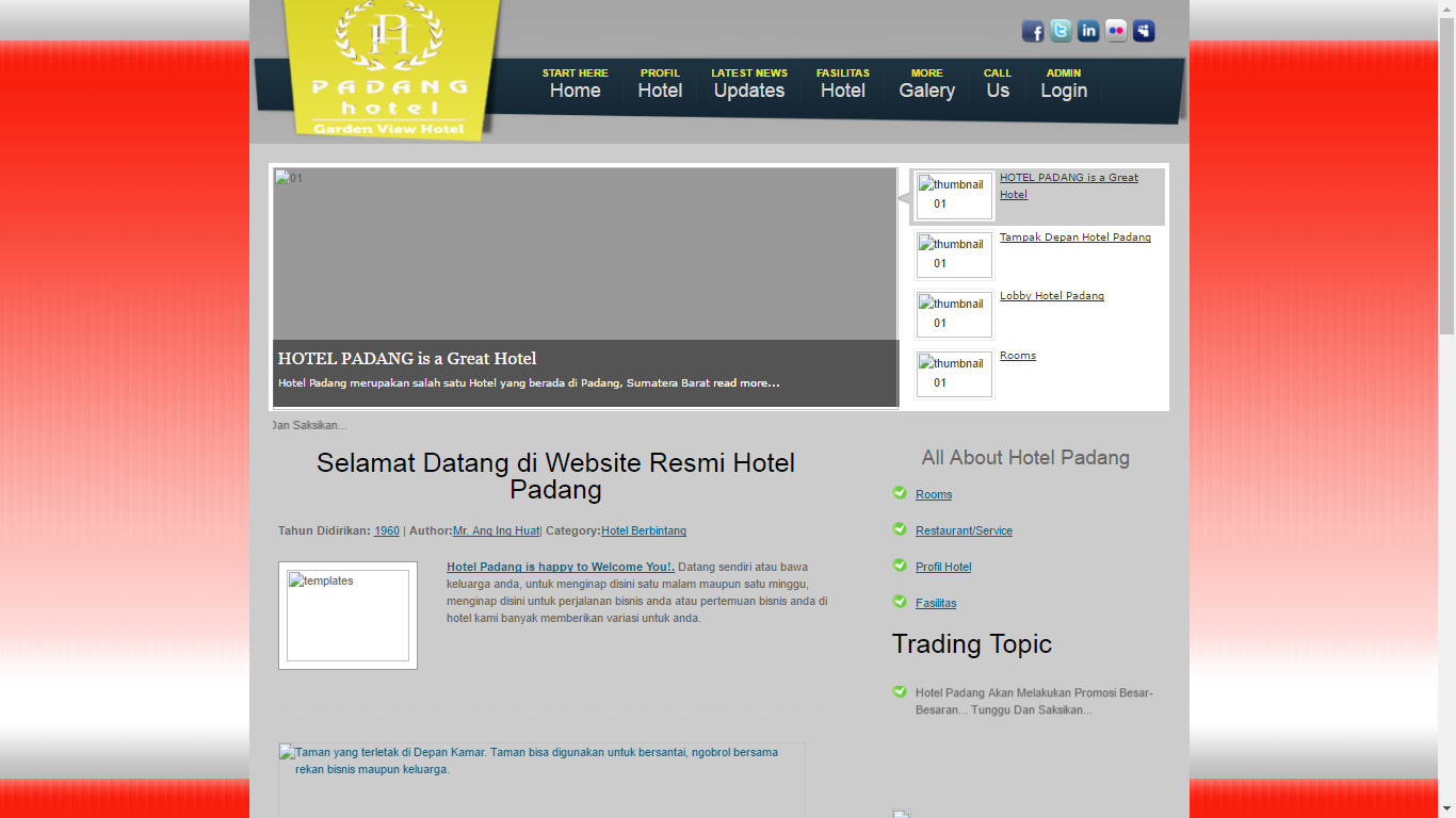 Source Code PHP Website Pemasaran Hotel Padang free