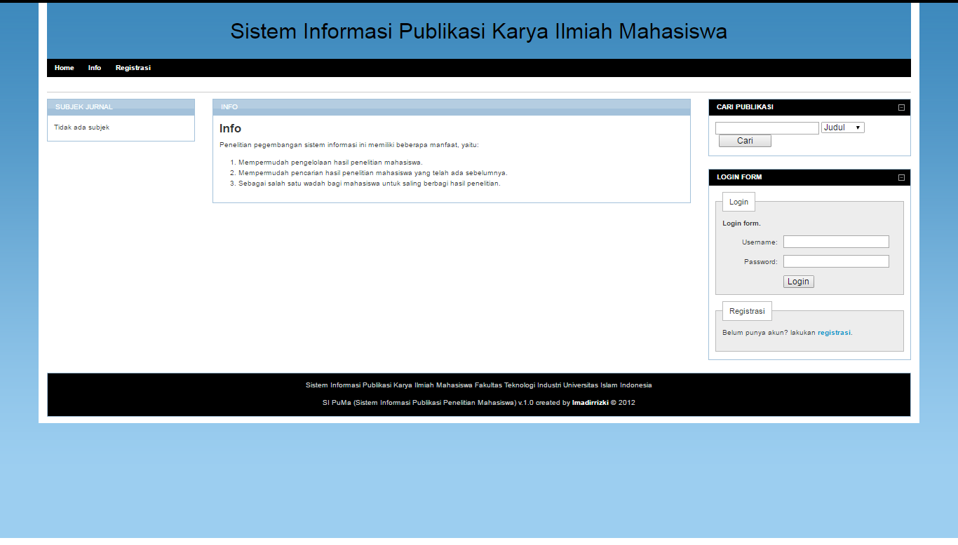 Source Code PHP Sistem Informasi Publikasi Karya Ilmiah Mahasiswa free