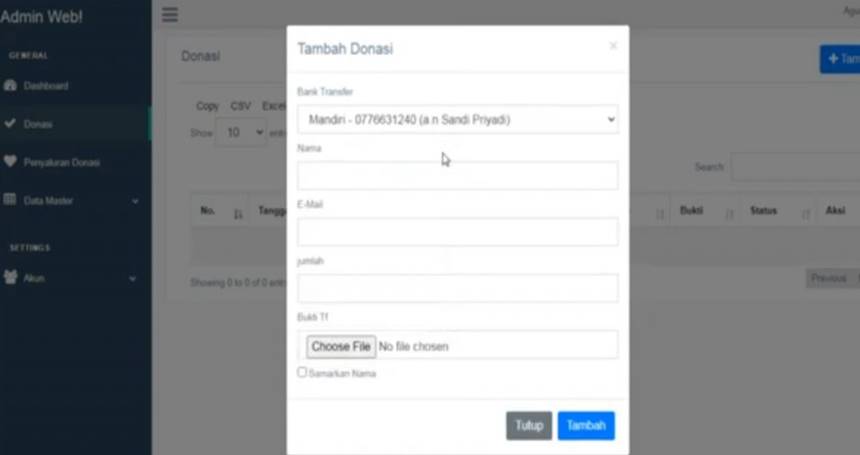 Download Source Code Aplikasi Penggalangan Dana Lavarel 8