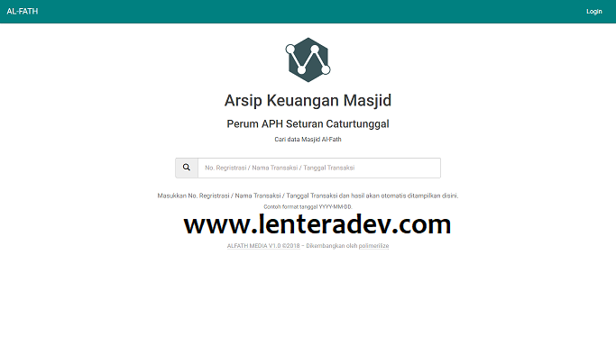 Source Code php Aplikasi Arsip Keuangan Masjid Berbasis Web